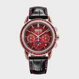 Rubies Perpetual Calendar With Red Dial In Platinum