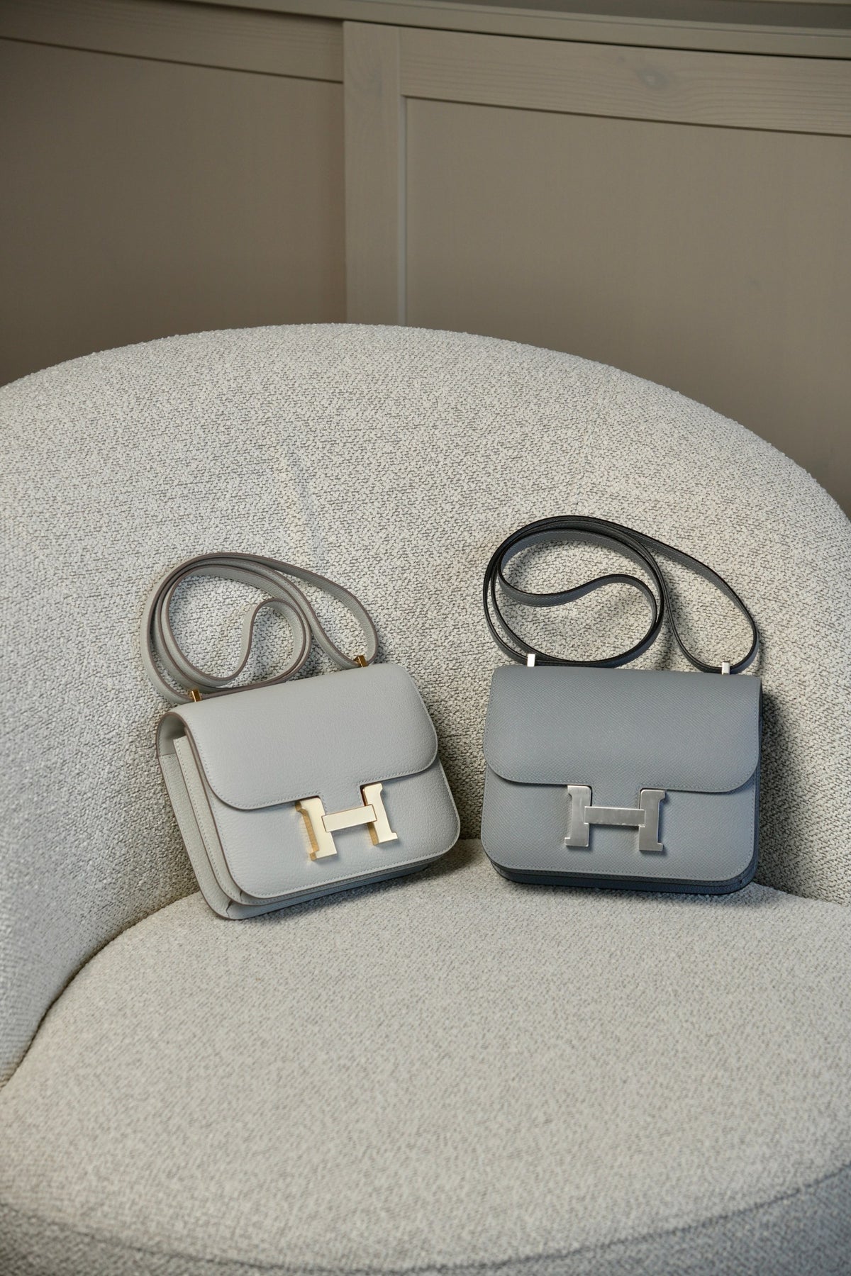 Hermes Constance 18 Mini Gris Pantin PHW