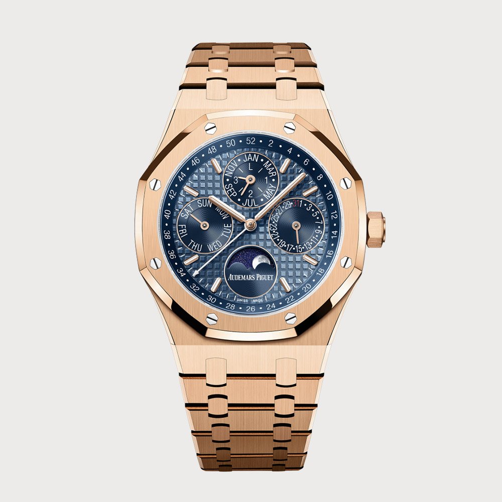 Audemars Piguet Royal Oak 41 Perpetual Calendar In Rose Gold With Blue Dial