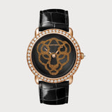 Révélation D'une Panthère 37mm Diamond Set With Black Lacquer Dial