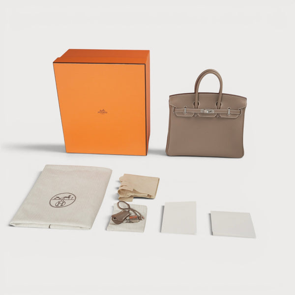 Hermes Birkin 25 Etoupe Phw Togo Retourne
