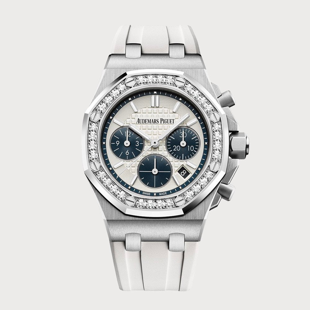 Audemars Piguet Royal Oak Offshore Chronograph Diamond Set On Steel With White Dial