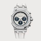 Royal Oak Offshore Chronograph Diamond Set On Steel With White Dial