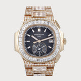 Nautilus Flyback Chronograph Diamond Set In Rose Gold