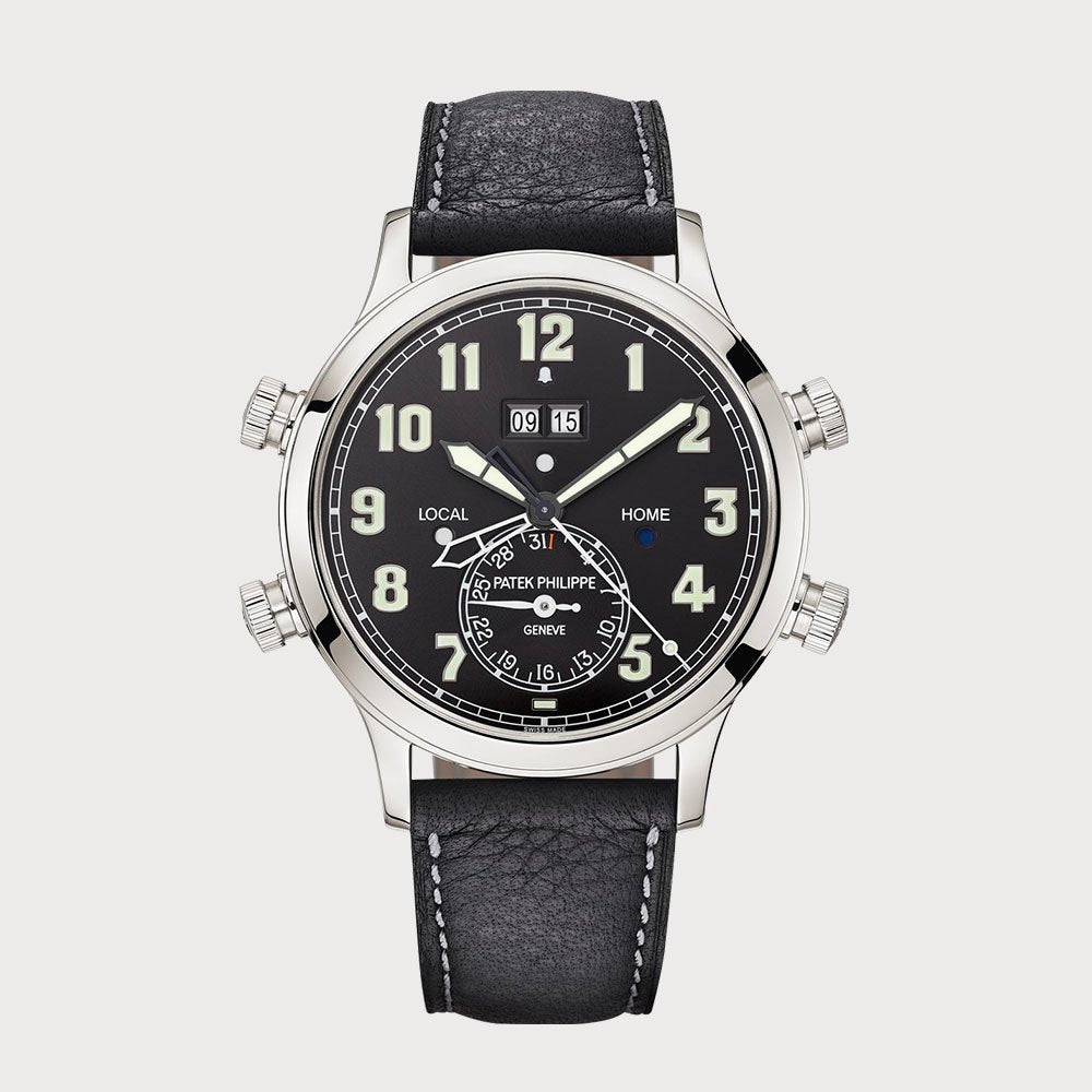 Patek Philippe Alarm Travel Time In Platinum With A Black Dial