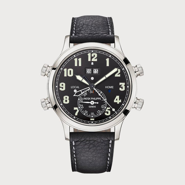 Patek Philippe Alarm Travel Time In Platinum With A Black Dial