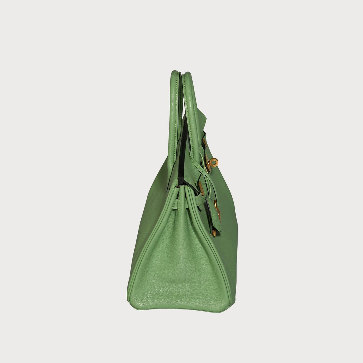 Hermès Birkin 25 Hss Vert Criquet With Rouge Interior And Brushed Gold Hardware In Chèvre Leather - view 11