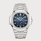 Nautilus Annual Calendar Moon Phases With Blue Dial In Stainless Steel
