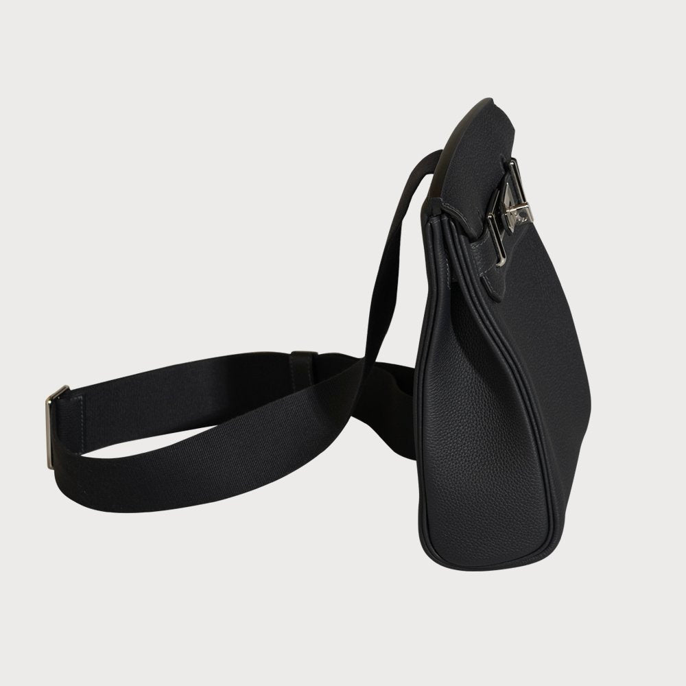 Hermès Hac A Dos Pm Caban With Palladium Hardware In Togo Leather - view 4