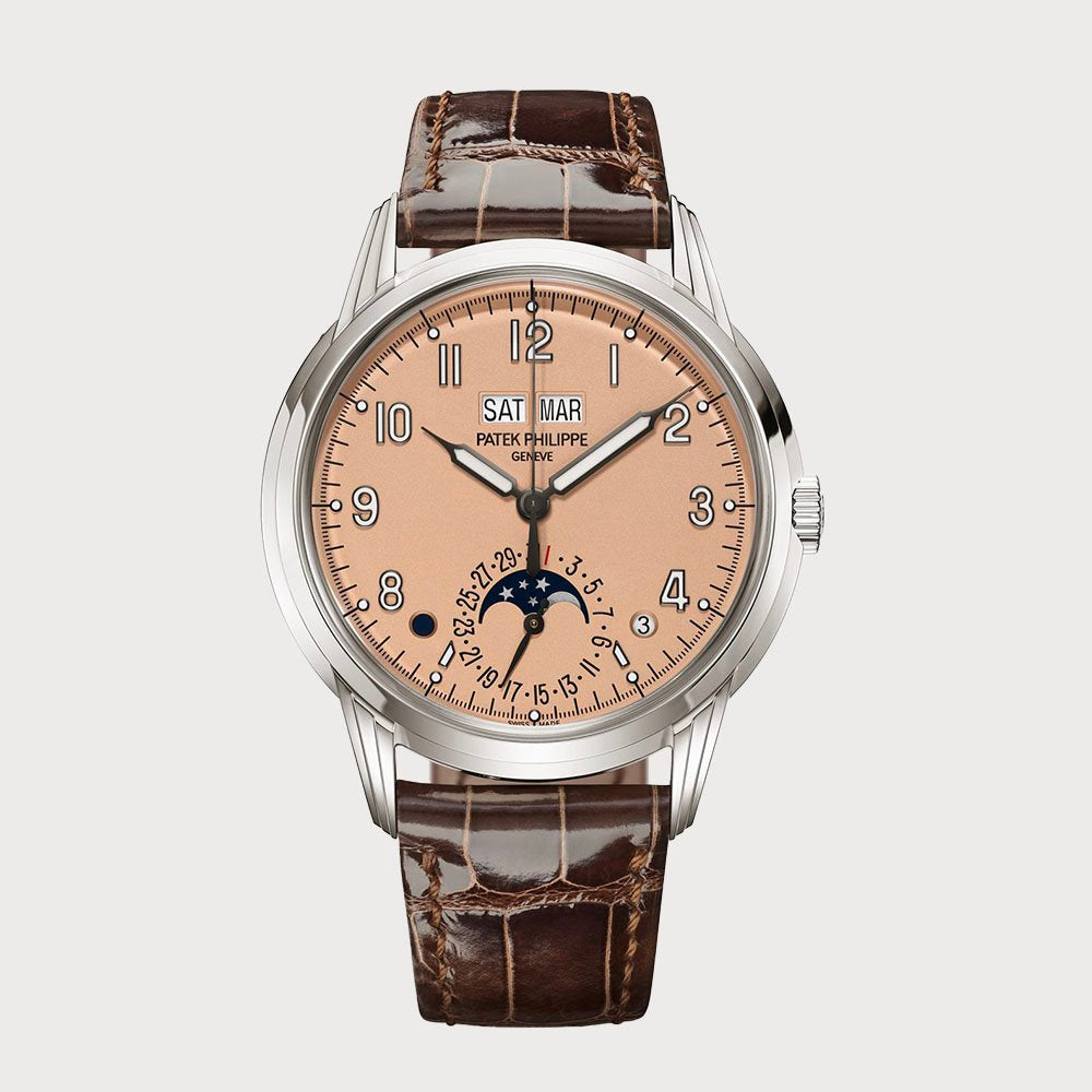 Patek Philippe Minute Perpetual Calendar With Salmon Dial In White Gold