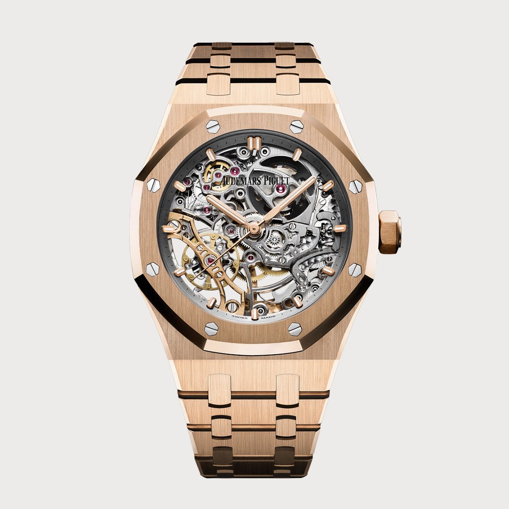 Audemars Piguet Royal Oak 37 Double Balance Wheel Skeleton In Rose Gold