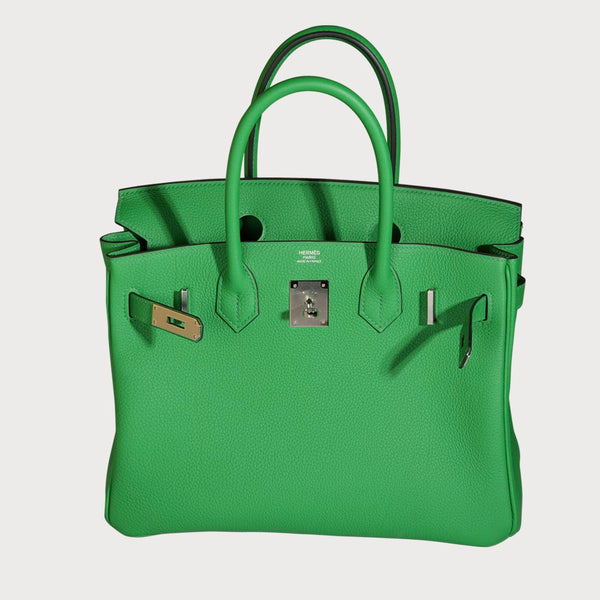 Birkin 30 Bambou Green With Palladium Hardware In Togo Leather