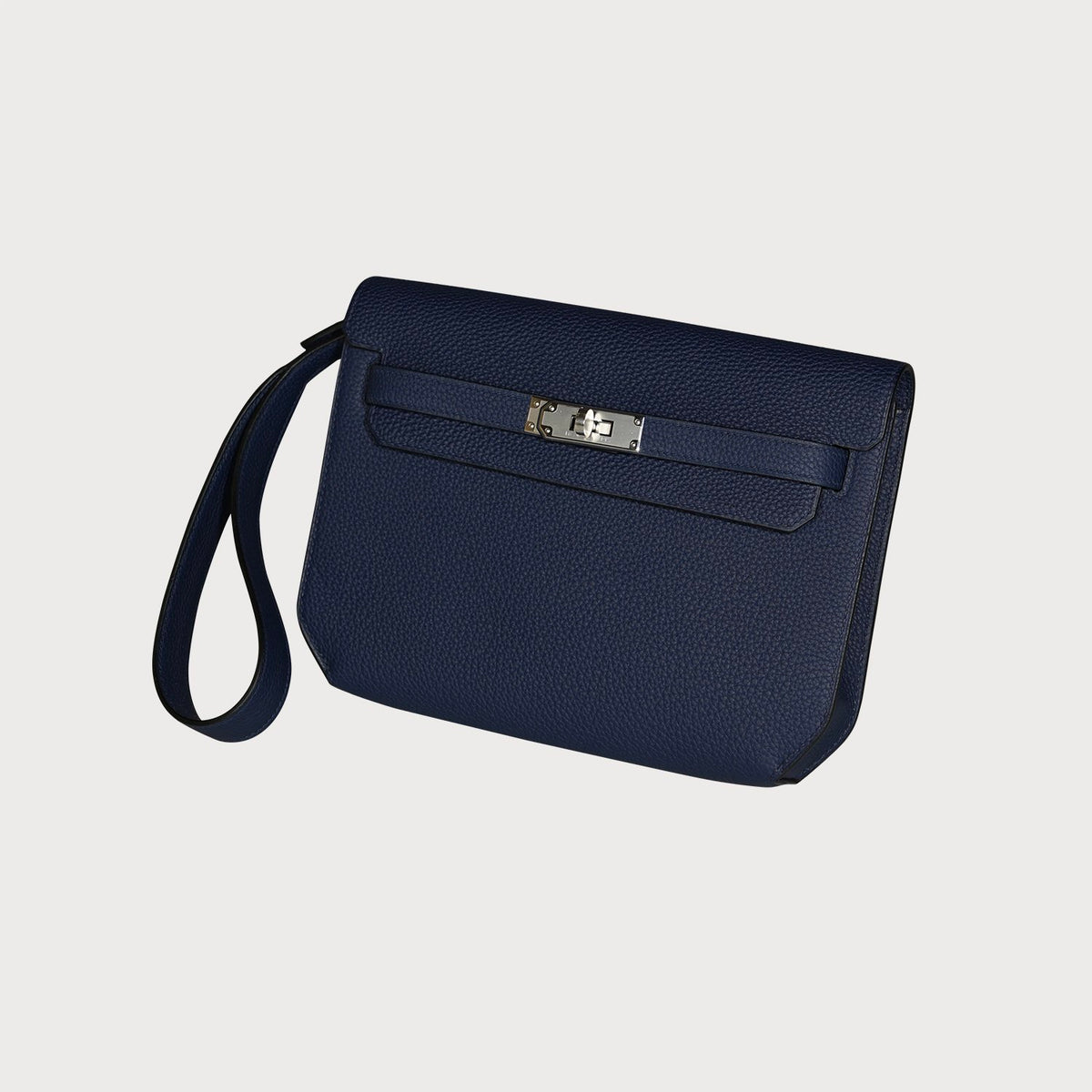Hermès Kelly Depeche 25 Blue Saphir With Palladium Hardware In Togo Leather