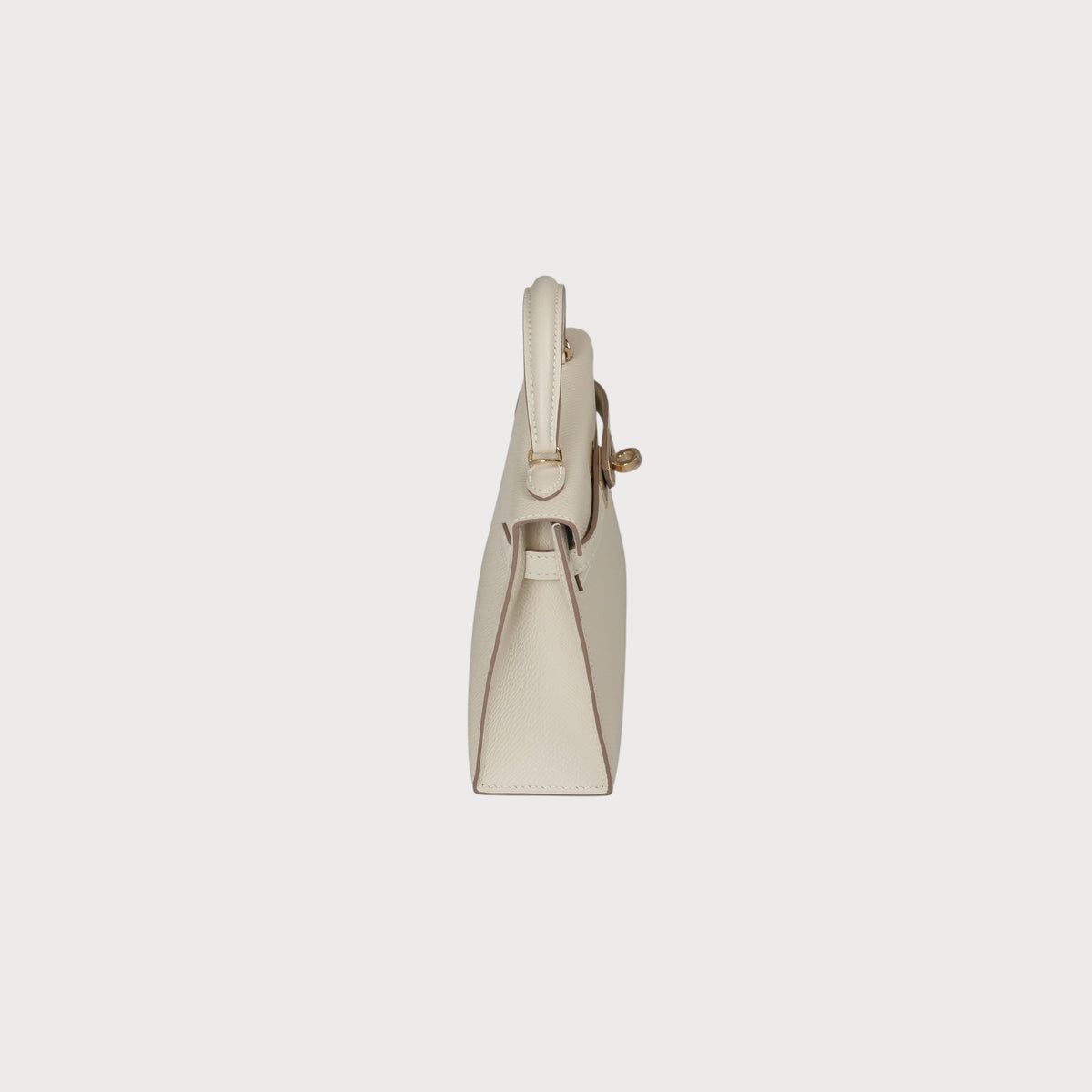 Hermès Mini Kelly 20 Craie Permabrass Epsom With Two Straps - view 3