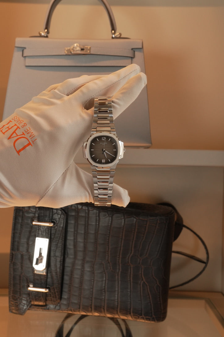 Ladies Nautilus Gray Opaline In Stainless Steel