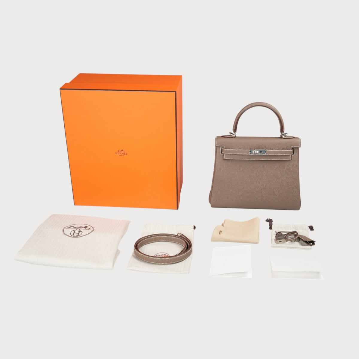 Hermès Kelly 25 Etoupe Phw Togo - view 8