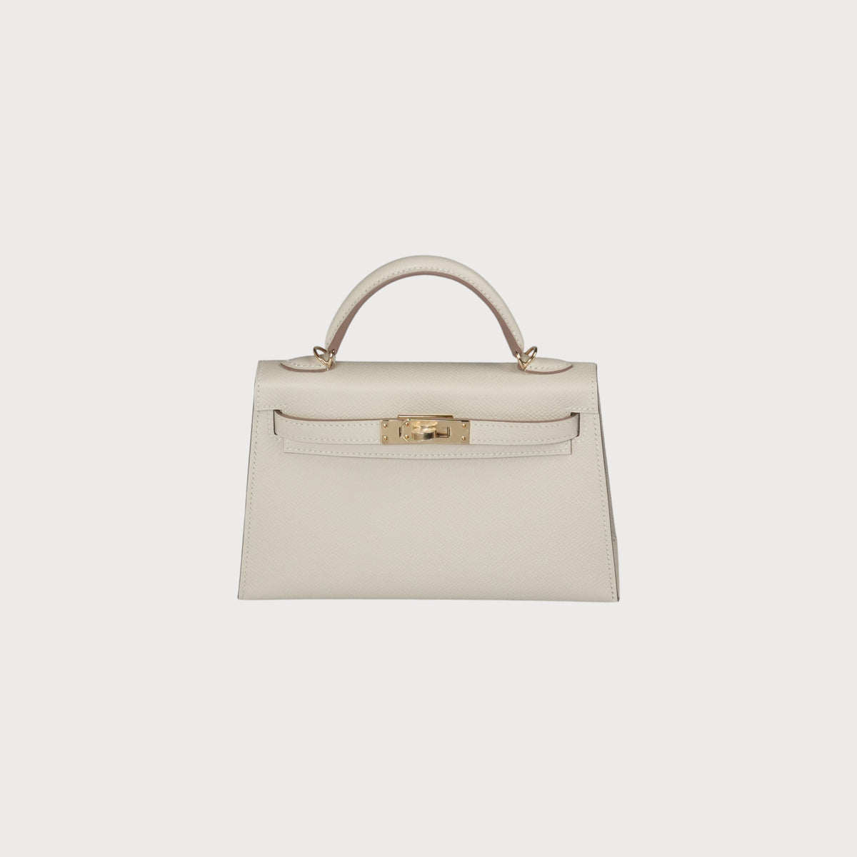 Hermès Mini Kelly 20 Craie Permabrass Epsom With Two Straps - view 9