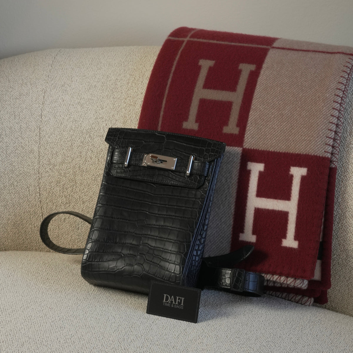Hermès Hac A Dos Pm Alligator Matte Black Phw - view 10