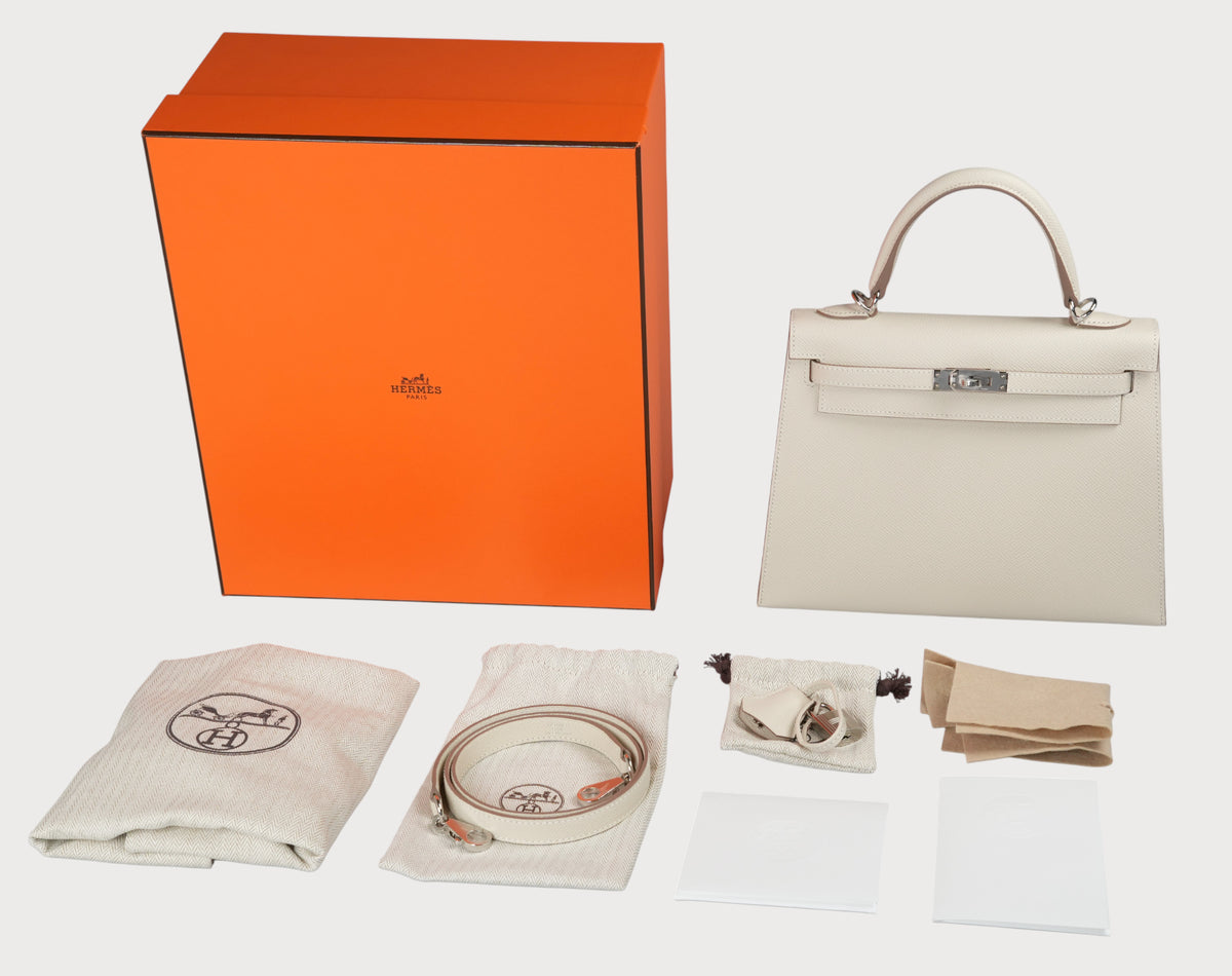 Hermès Kelly 25 Craie Phw Epsom - view 8