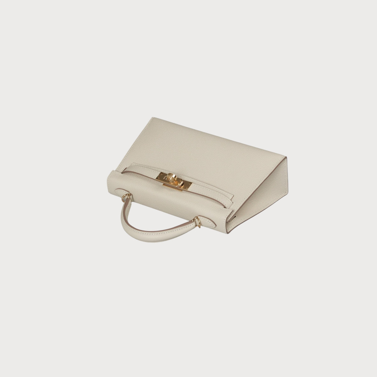 Hermès Mini Kelly 20 Craie Permabrass Epsom With Two Straps - view 14