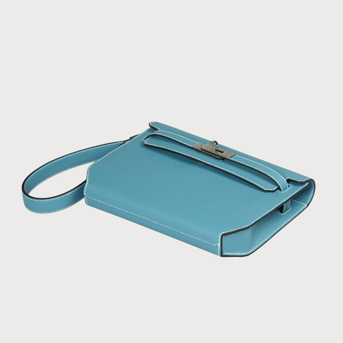 Hermès Kelly Depeches 25 Blue Jean Phw Epsom - view 6