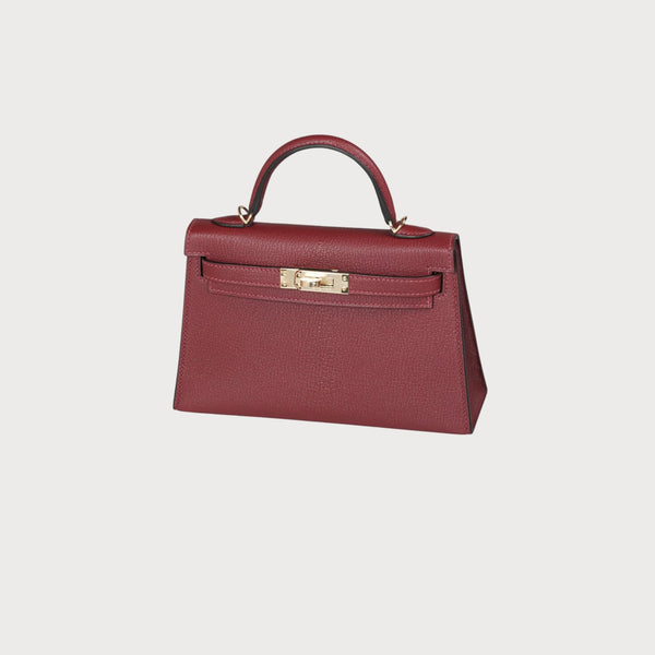 Hermès Mini Kelly 20 Rouge H Hss Ghw Chèvre