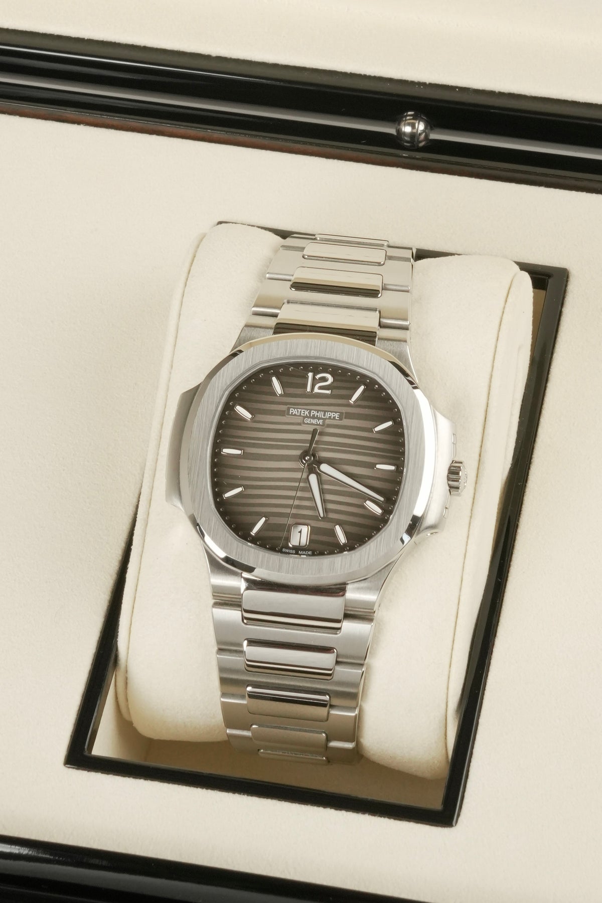 Ladies Nautilus Gray Opaline In Stainless Steel
