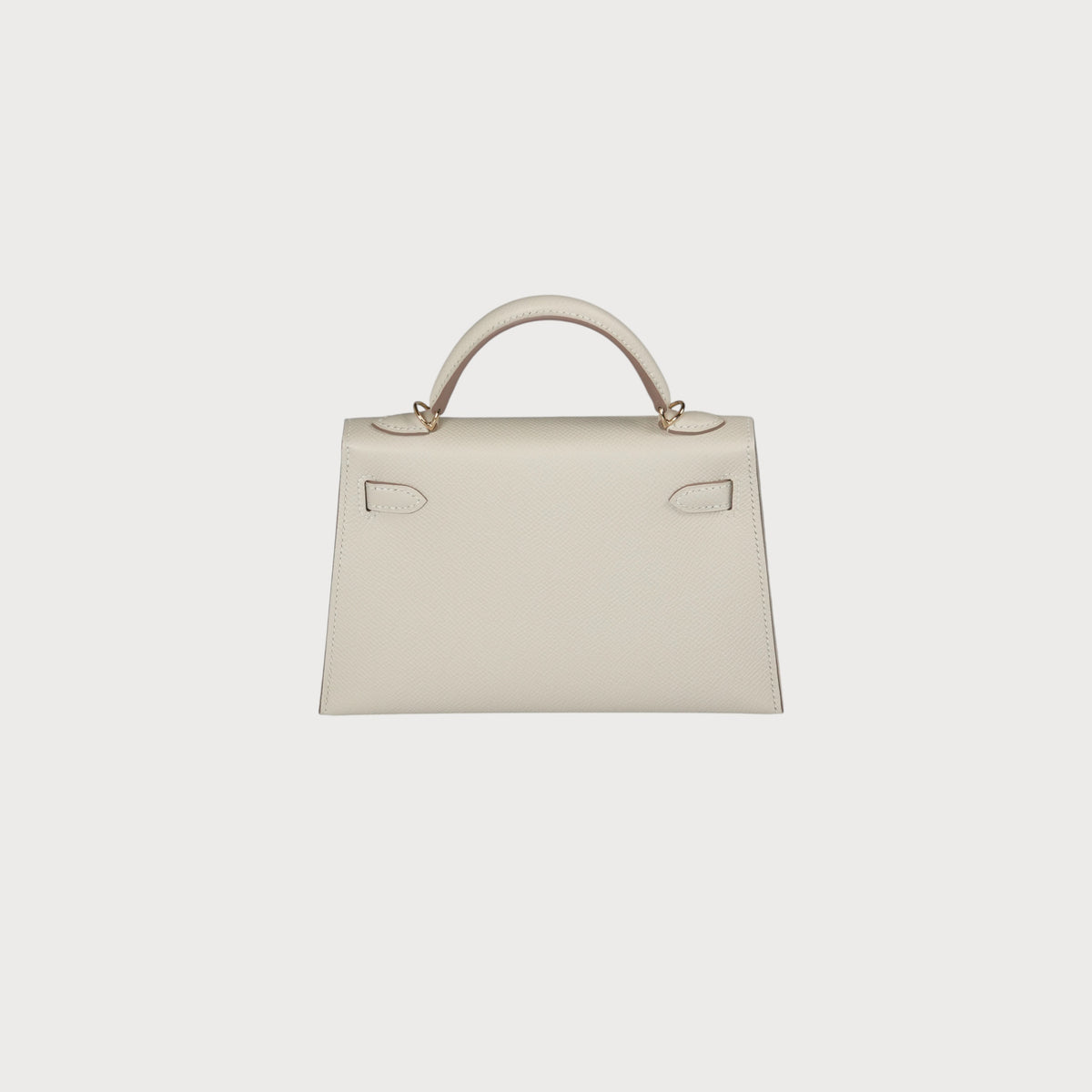 Hermès Mini Kelly 20 Craie Permabrass Epsom With Two Straps - view 4