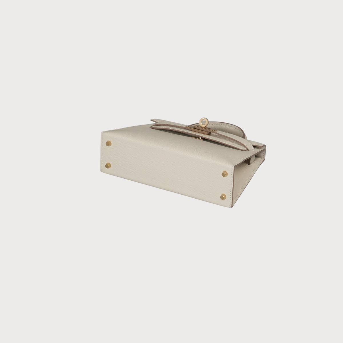 Hermès Mini Kelly 20 Craie Permabrass Epsom With Two Straps - view 6