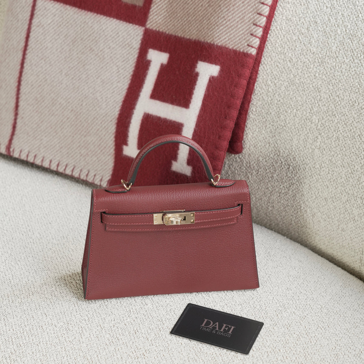 Mini Kelly 20 Rouge H Hss Pbhw Chèvre