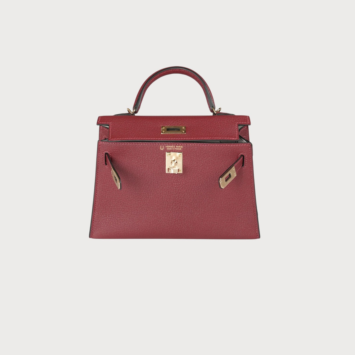 Mini Kelly 20 Rouge H Hss Pbhw Chèvre