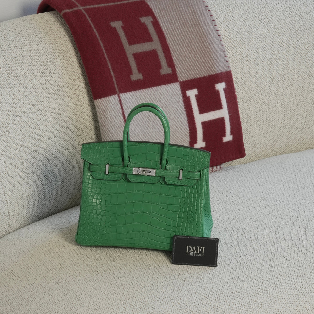 Hermès Birkin 25 Matte Crocodile Cactus Phw - view 2