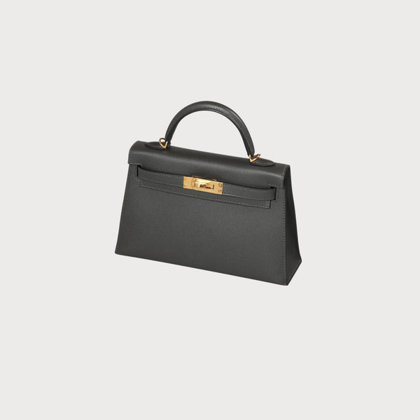 Hermès Kelly 20 Mini Graphite Ghw Veau Madame