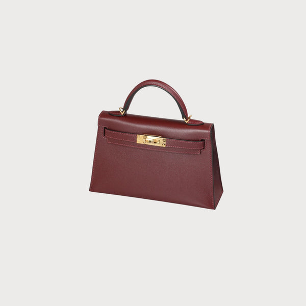 Hermès Mini Kelly 20 Rouge H Ghw Veau Madame